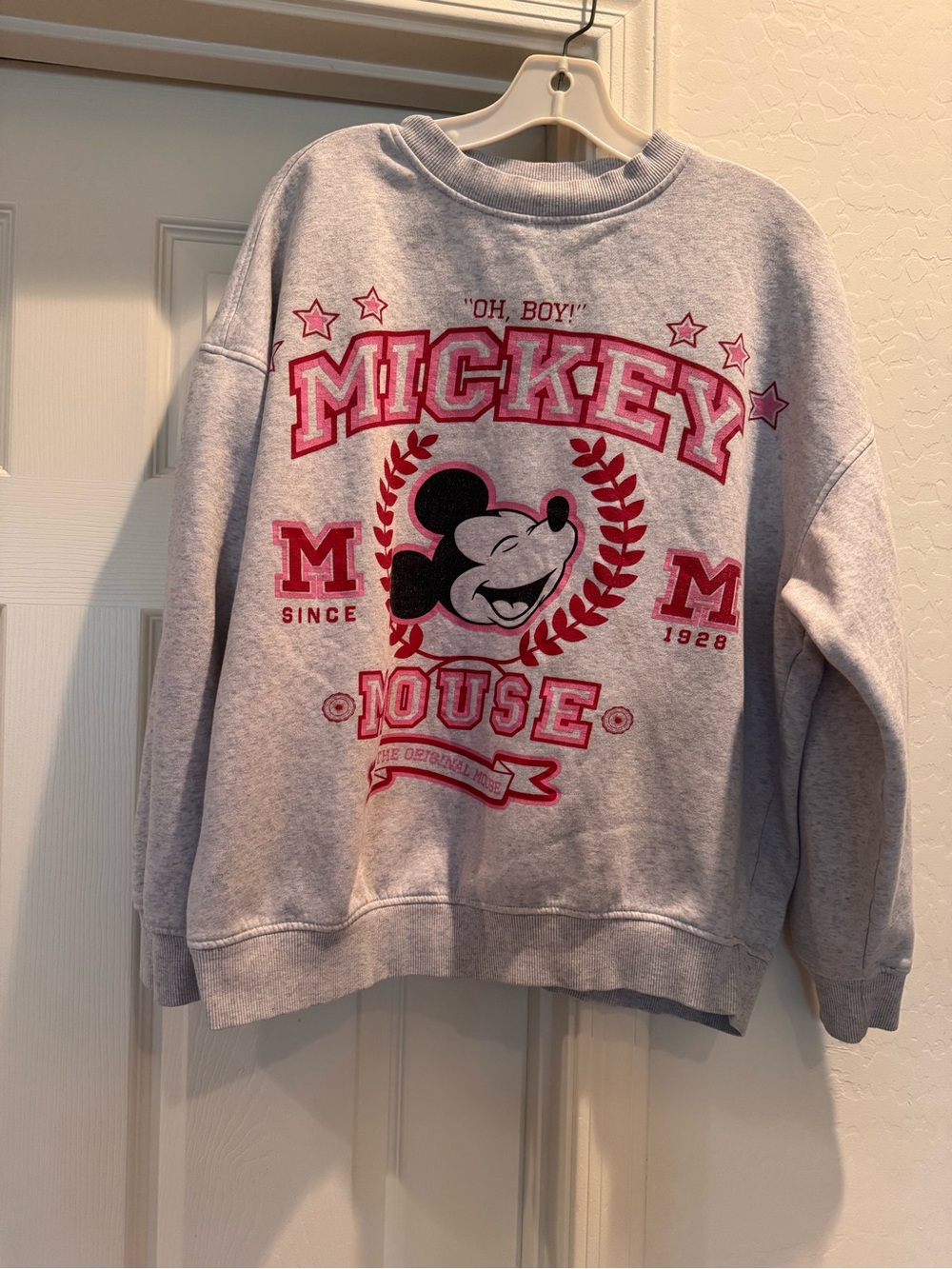 Mickey Mouse printed sweatshirt featuring a vintage-style graphic size small